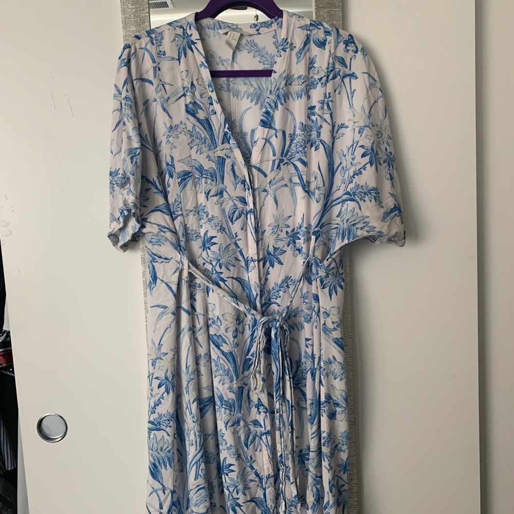 Blue and White H&M midi dress